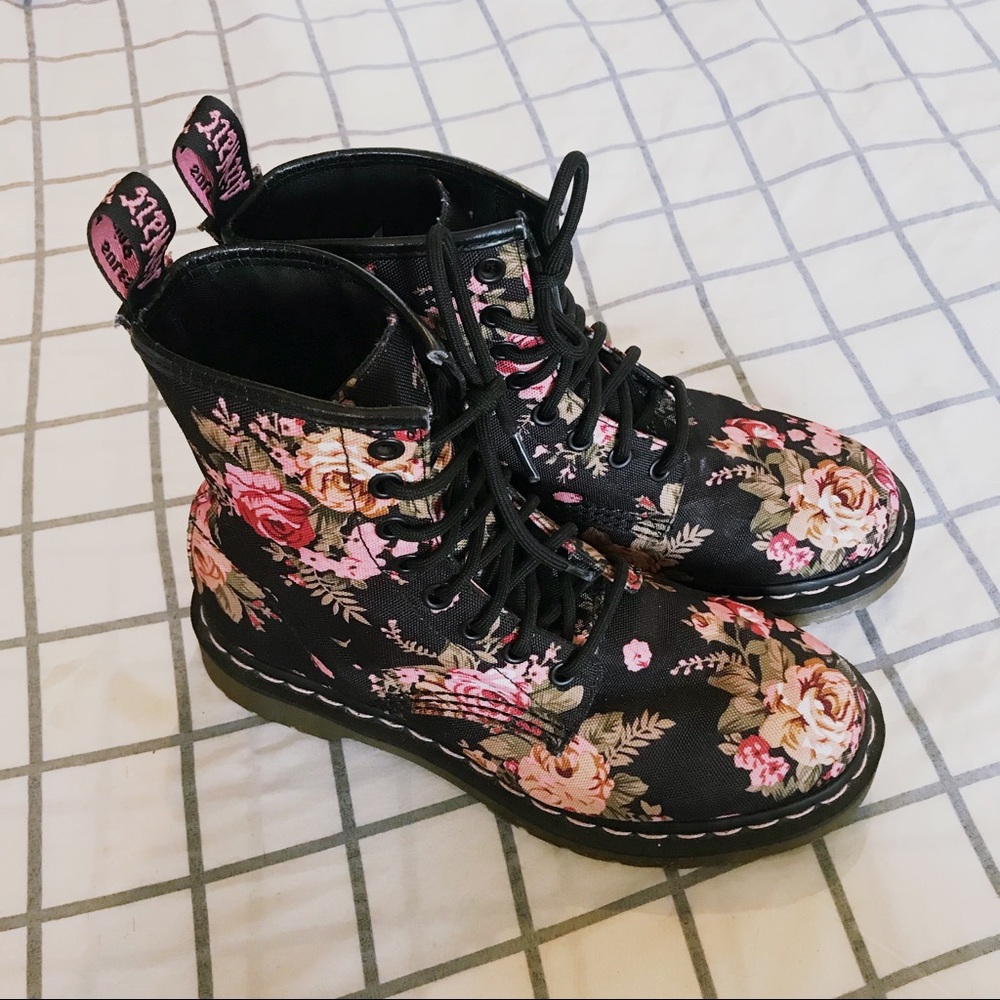 floral doc marten boots